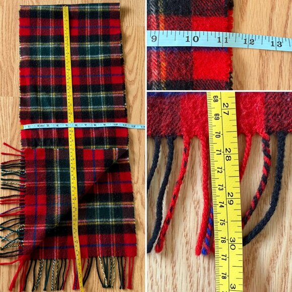 Royal Highland Tartan Wool Scarf 54 inches Fringe 3 in Made in Scotland Vintage - Picture 6 of 9
